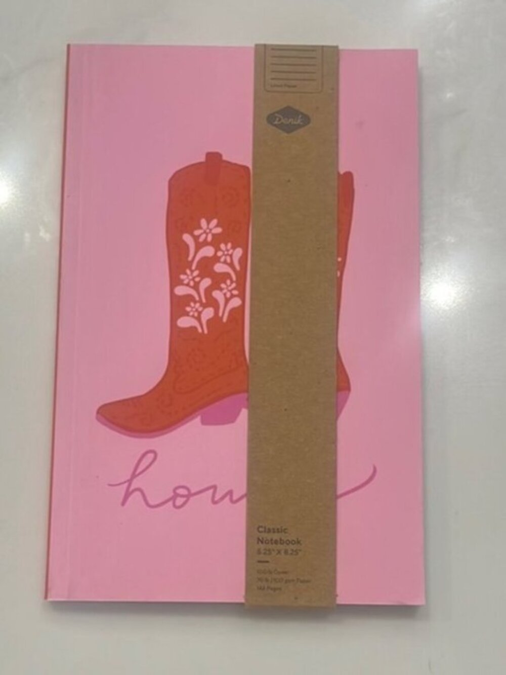 NWT Denik Pink Cowboy Boot Western Notebook Journal